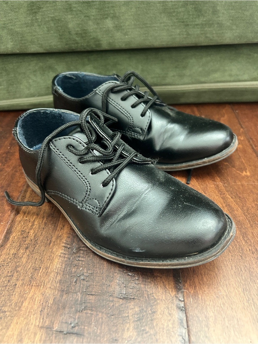 Classic Black kids Lace-Up Dress Shoes